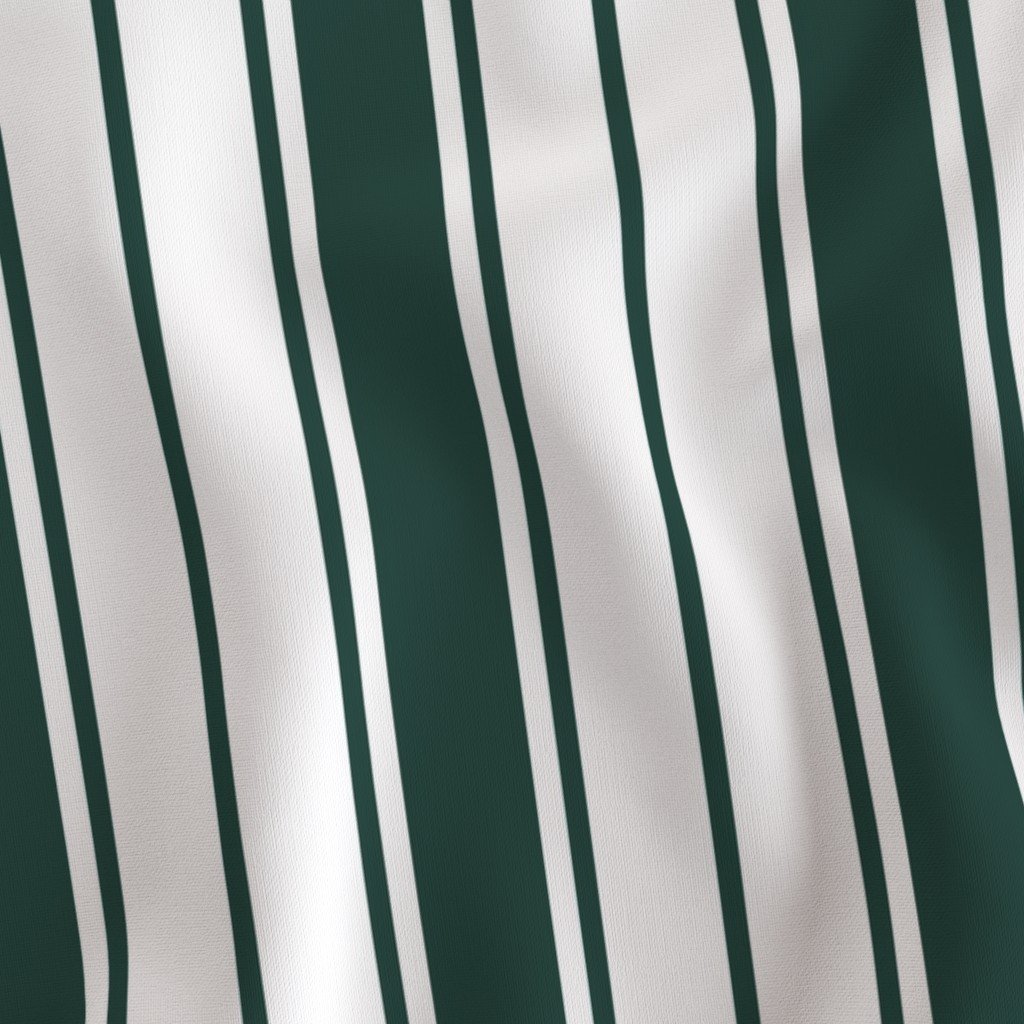 Cypress Green and White Vertical French Stripe Fabric vertical stripe fabric