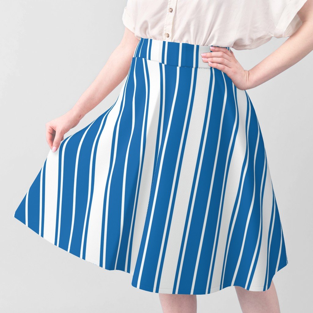 Biscayne Bay Blue and White Vertical French Stripe Fabric upholstery stripes fabric