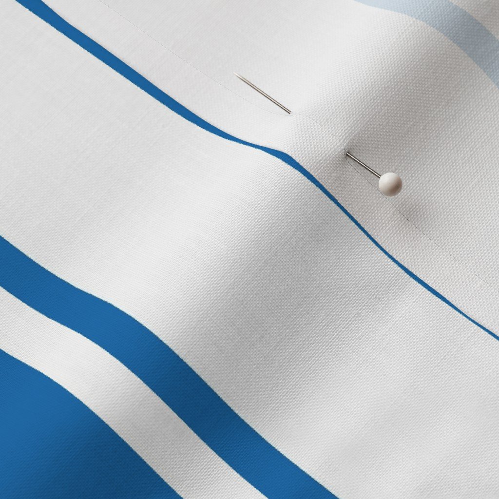 Biscayne Bay Blue and White Vertical French Stripe Fabric upholstery stripes fabric