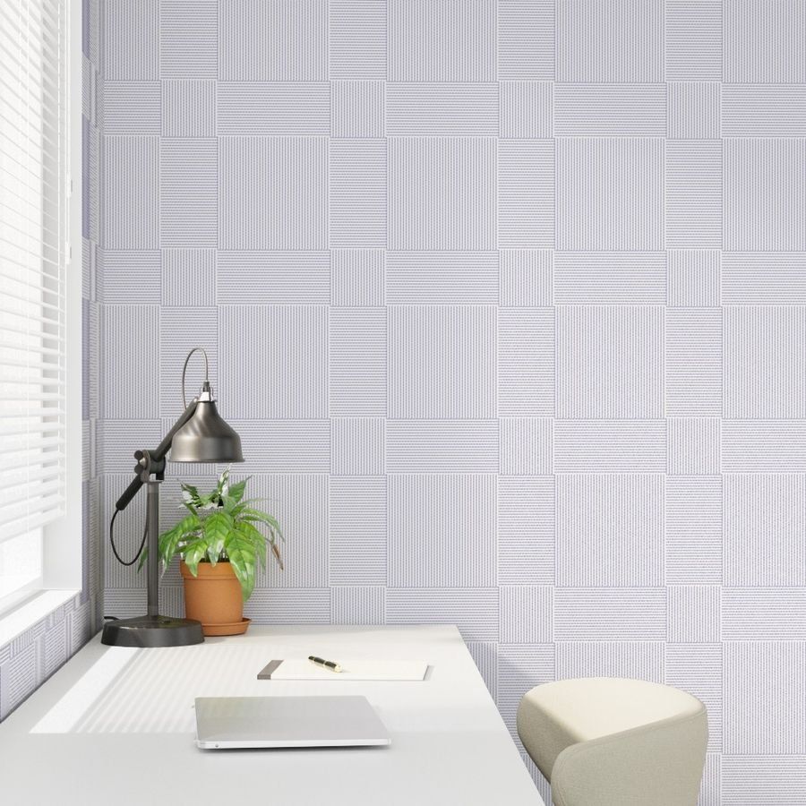 Patchwork Quilt Squares in Shades of Periwinkle Blue Seersucker look Home Decor Collection Decor Collection pastel squares wallpaper