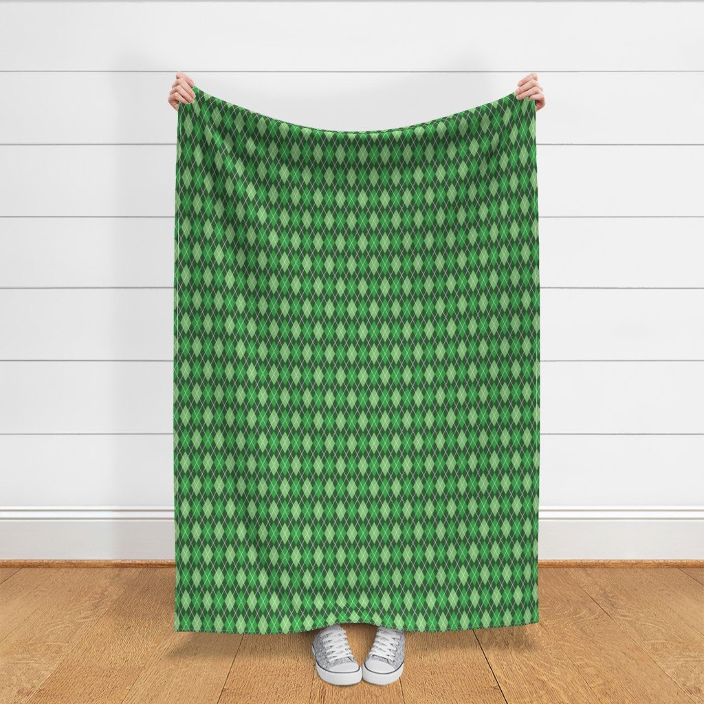 Bright Green St Patricks Day Holiday Argyle Diamond Check Fabric st patricks fabric