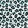 Jumbo Leopard Spots Animal Repeat Pattern Print in Turquoise Blue and Black Decor Collection Home Styling Collection Jumbo Leopard Spots Animal Repeat Pattern Print in Turquoise Blue and Black colorway design