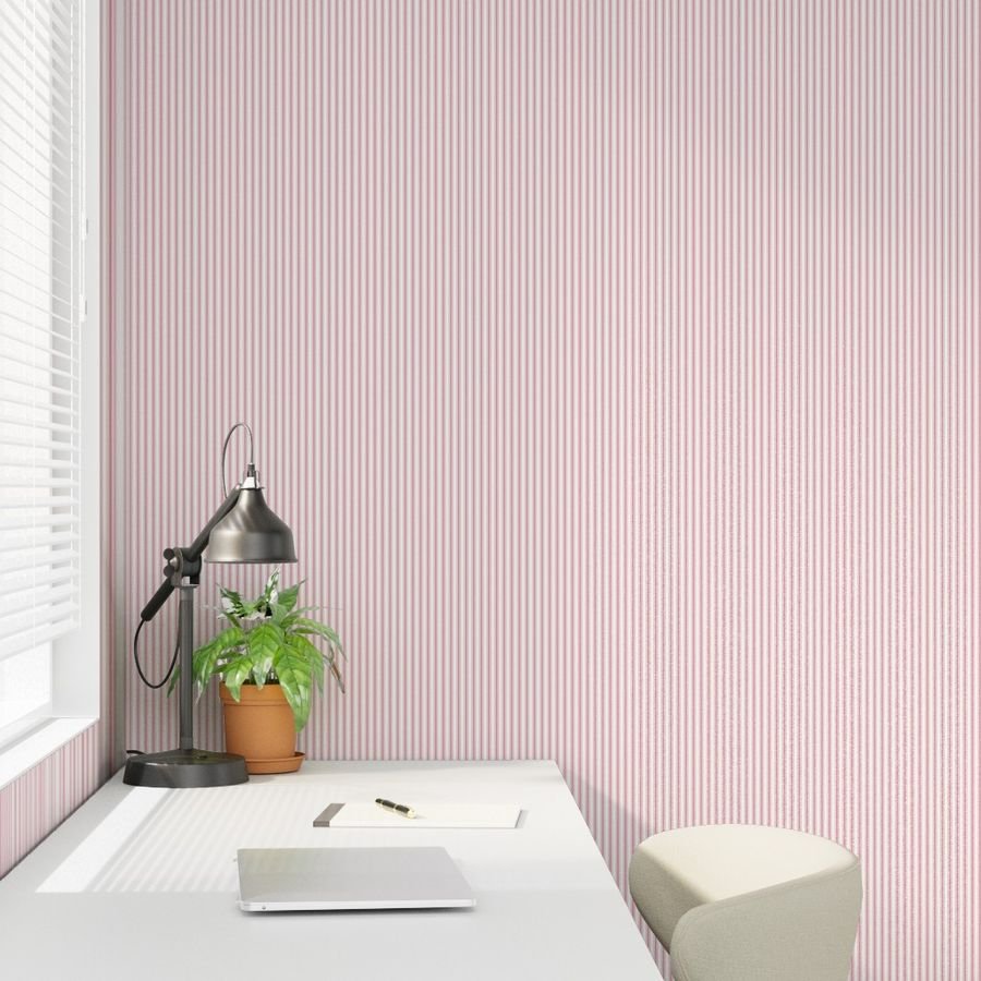 Small Vertical Nantucket Red Mattress Ticking Stripes on White Decor Collection Design Collection brittany reds wallpaper