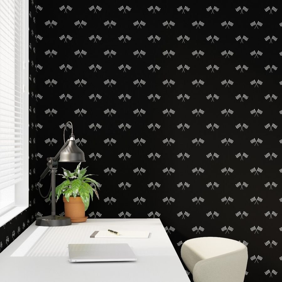 Small Black and White Classic Chequered Flags on Black Design Collection Design Collection black flag wallpaper