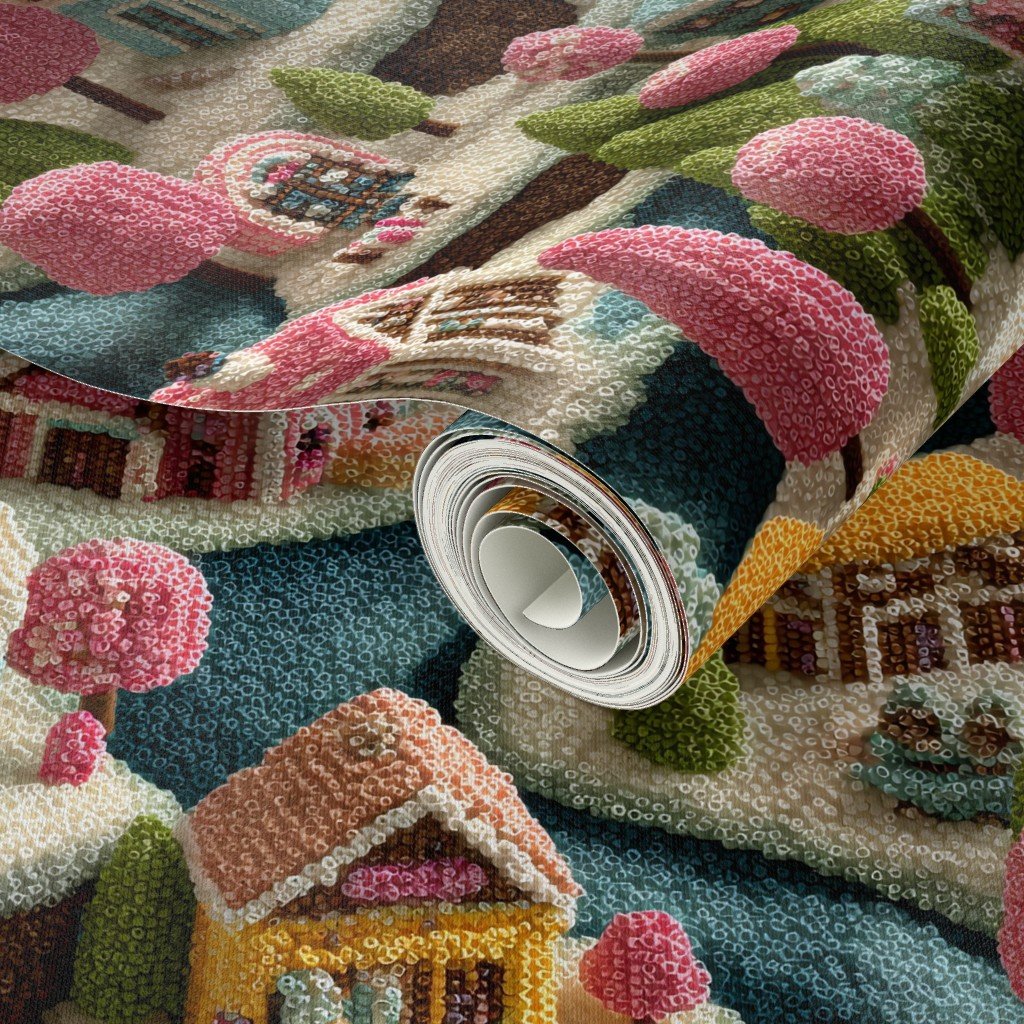 Whimsical Crocheted Christmas Candy Land Village Home Styling Collection Home Decor Collection candyland wallpaper