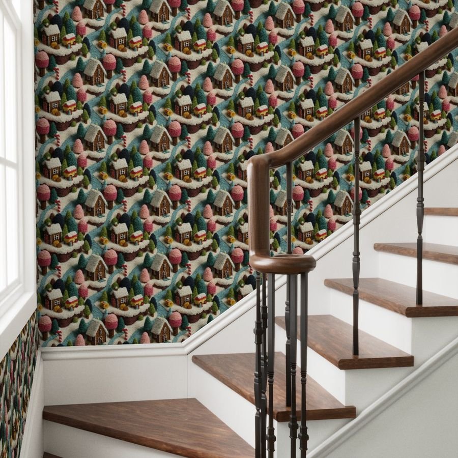 Gingerbread Crocheted Christmas Candy Land Village Home Decor Collection Interior Collection candyland wallpaper
