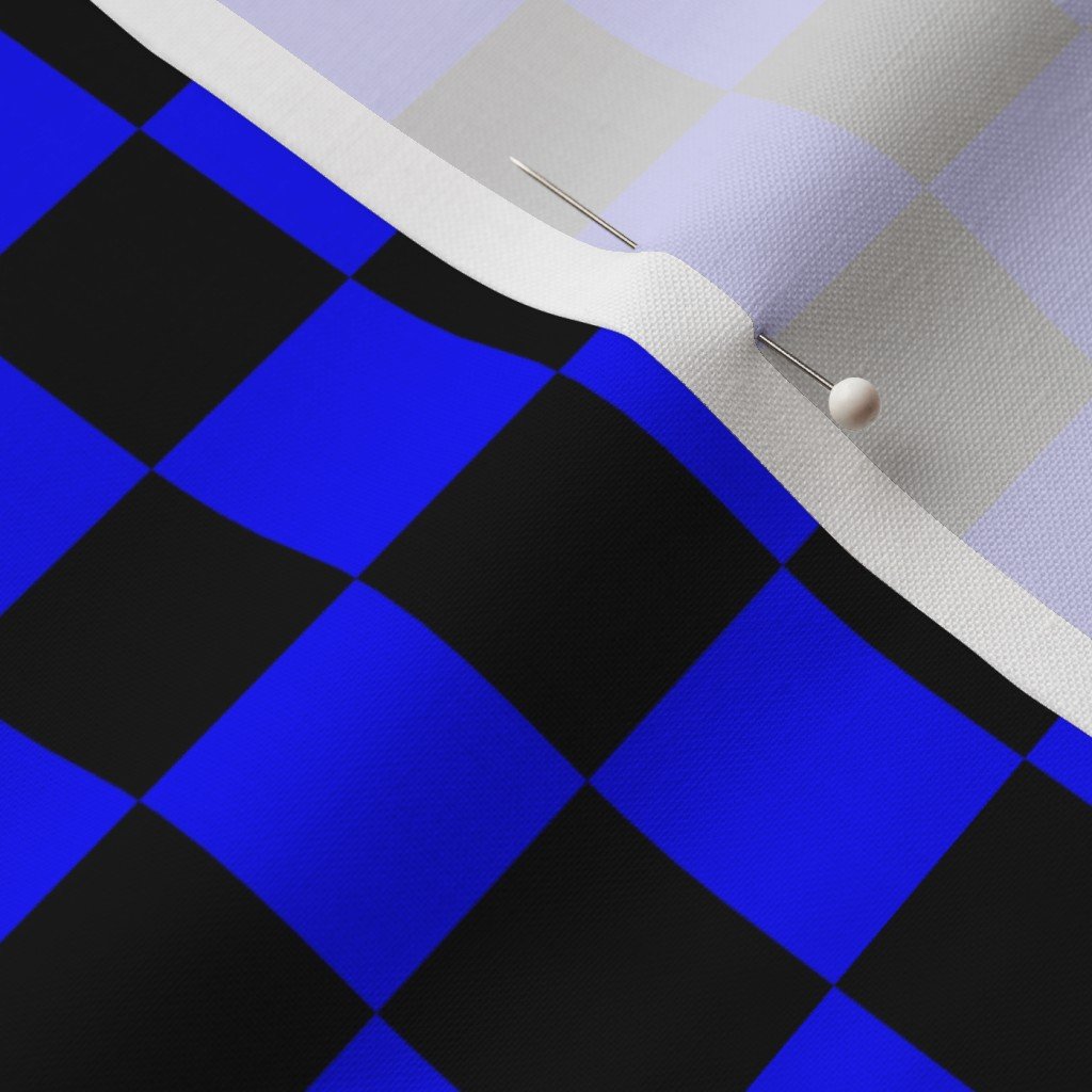 Black and Blue 1 Inch Check Fabric black and blue check fabric