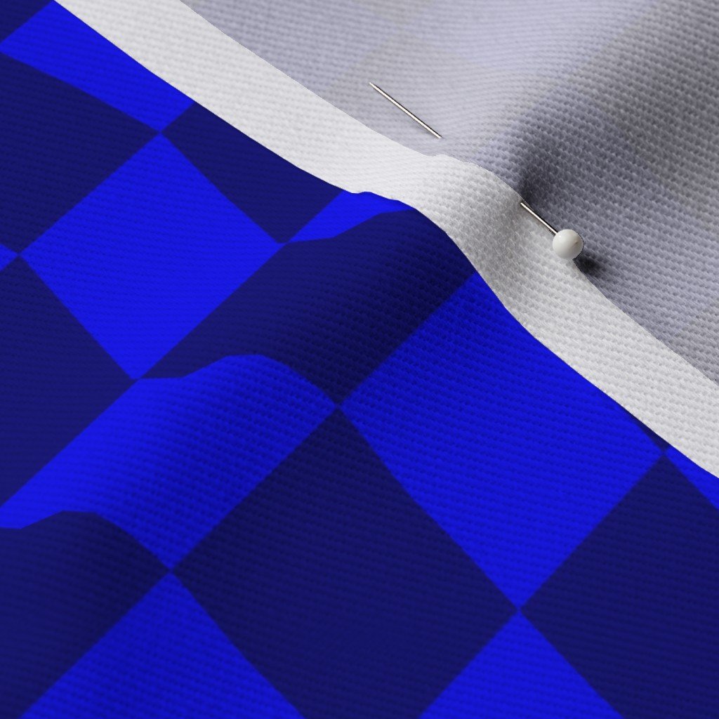 Blue and Navy 1 Inch Check Fabric blue and navy check fabric
