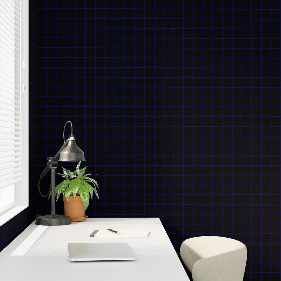 Navy and Black 2 Inch Grid Home Styling Collection Home Styling Collection 2 inch wallpaper