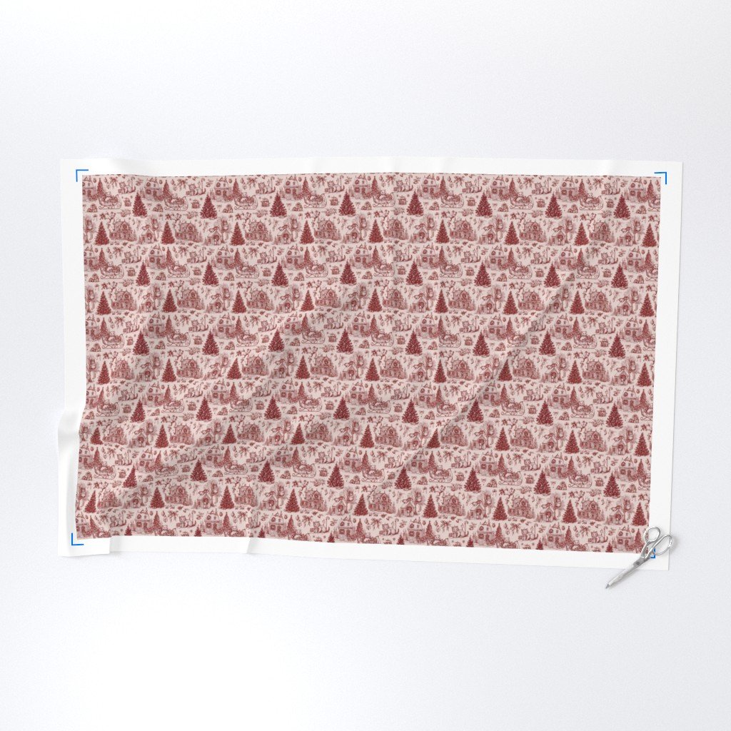 Christmas Cats Toile Christmas Red Fabric christmas tree fabric