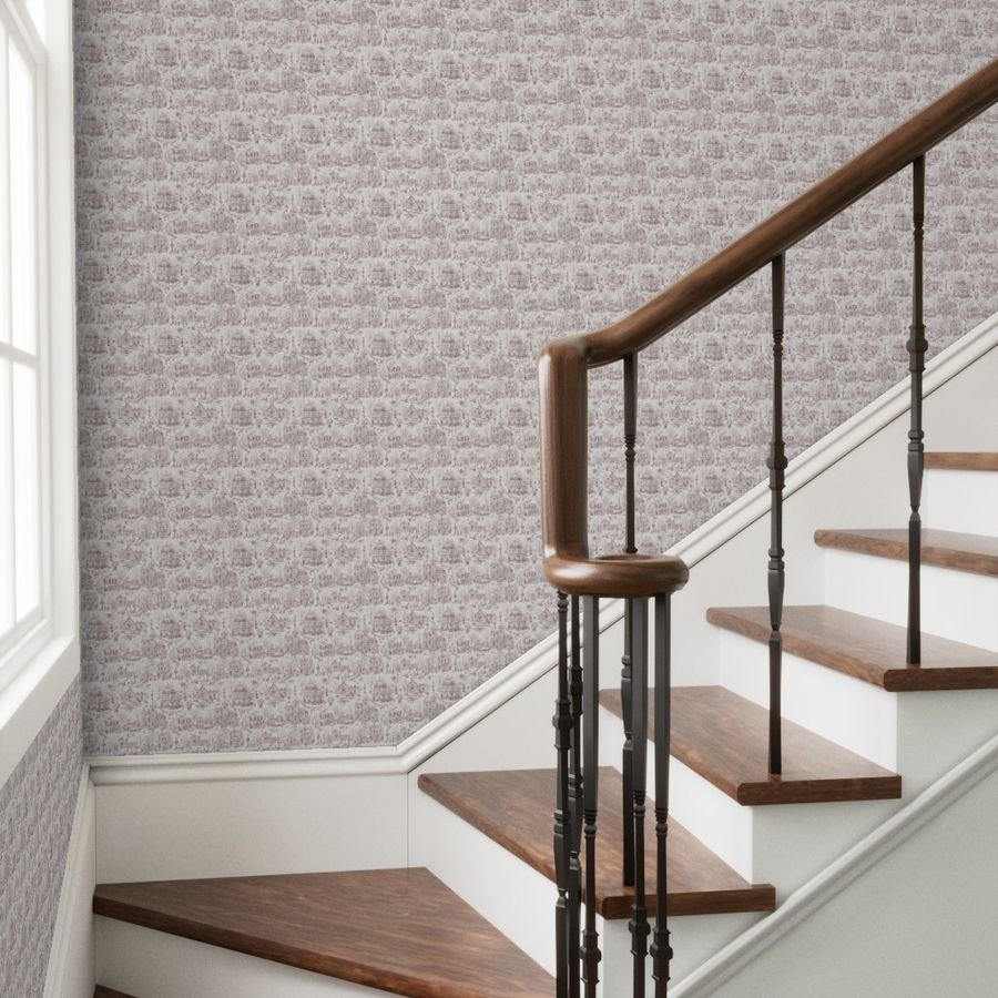 Victorian Christmas Village Toile Chocolate Brown Home Decor Collection Home Decor Collection brown toile wallpaper