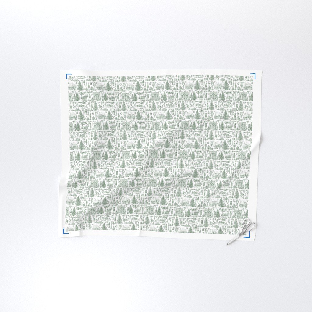 Christmas Nutcracker Toile Forest Green Fabric green toile fabric