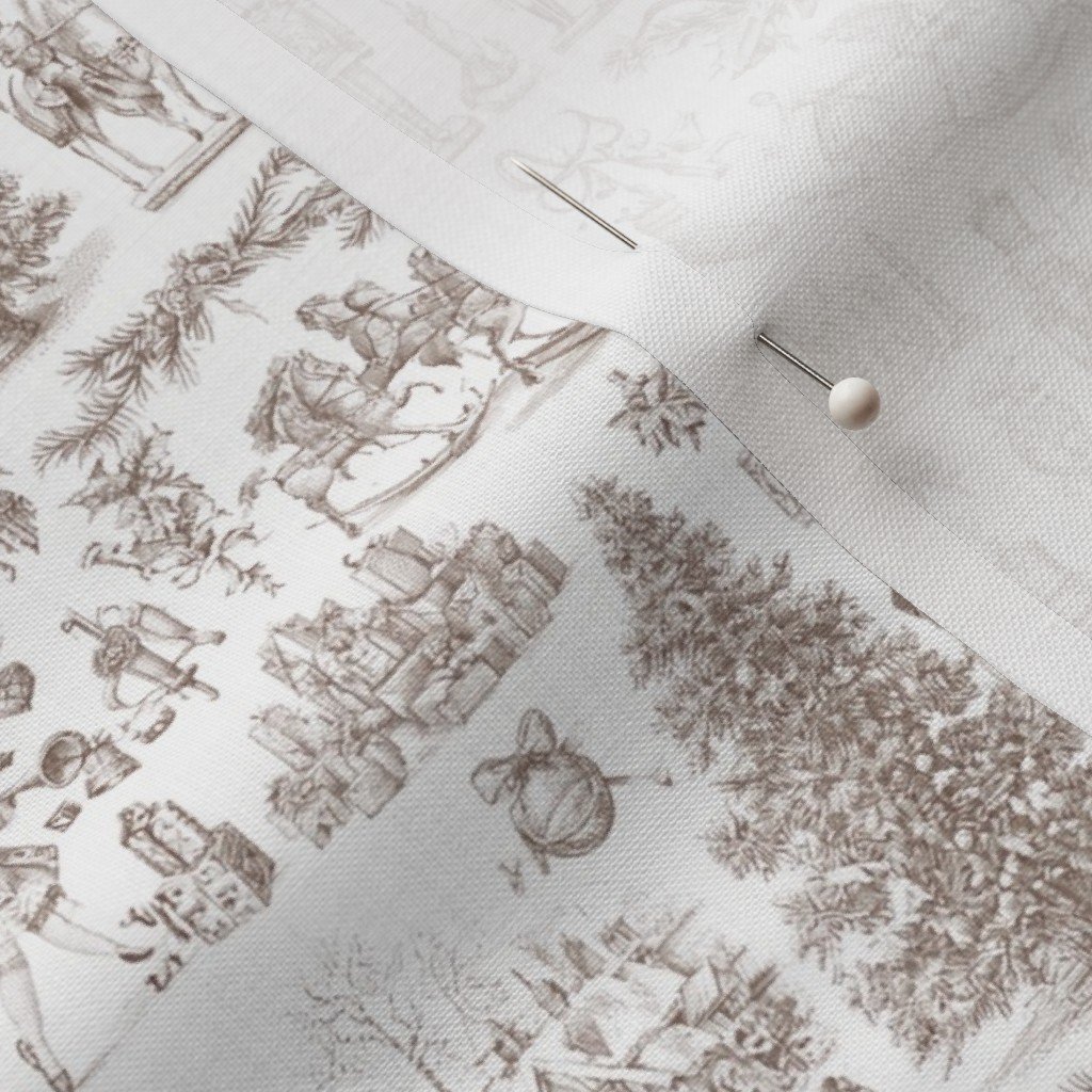 Christmas Nutcracker Toile Chocolate Brown Fabric christmas nutcracker fabric