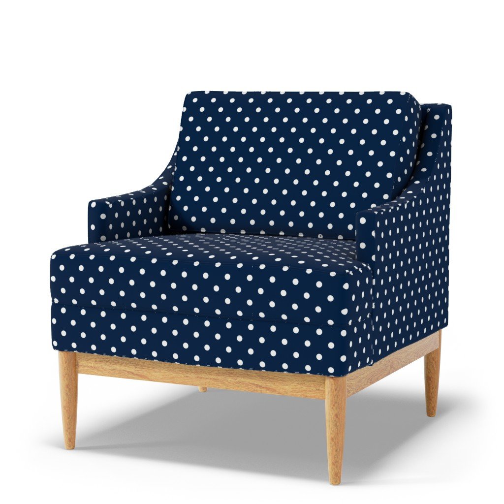 White Polkadots on Sailor Blue Fabric sailor blue fabric