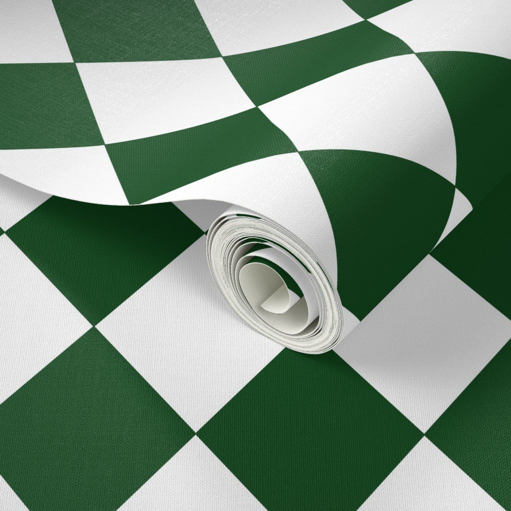 Hunter Green Modern Diamond Pattern Decor Collection Home Styling Collection bright hunter wallpaper