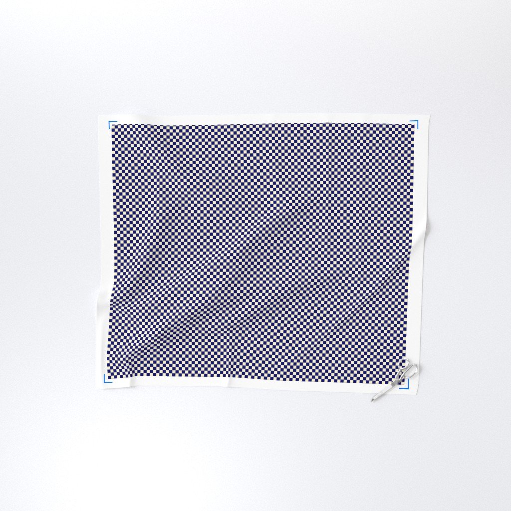 Navy Blue and Cream Checkerboard Squares Fabric navy and cream fabric