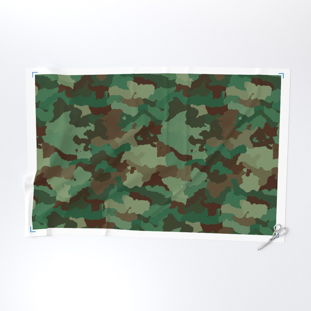 Military Army Green and Khaki Brown Camo Camouflage Print Fabric camouflage pattern fabric