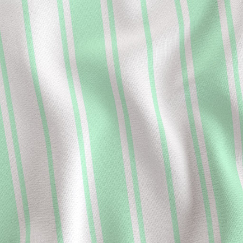 Mint Foam and White Vertical French Stripe Fabric upholstery stripes fabric