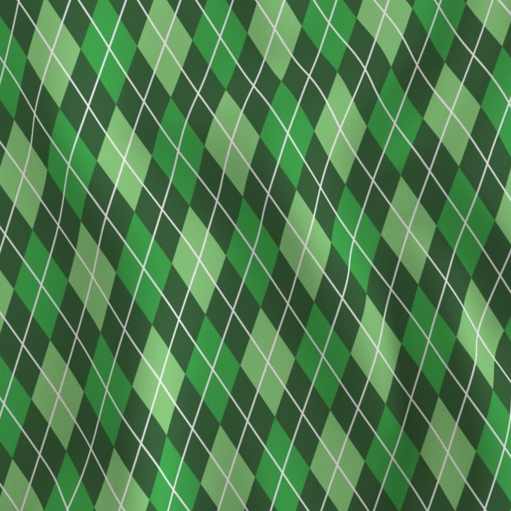 Bright Green St Patricks Day Holiday Argyle Diamond Check Fabric tartan check fabric