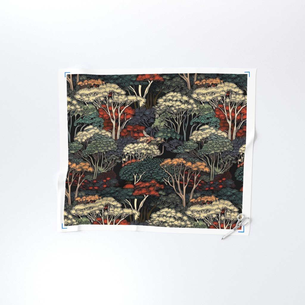 Japanese Tranquility Garden Endless Forest Fabric oriental garden fabric