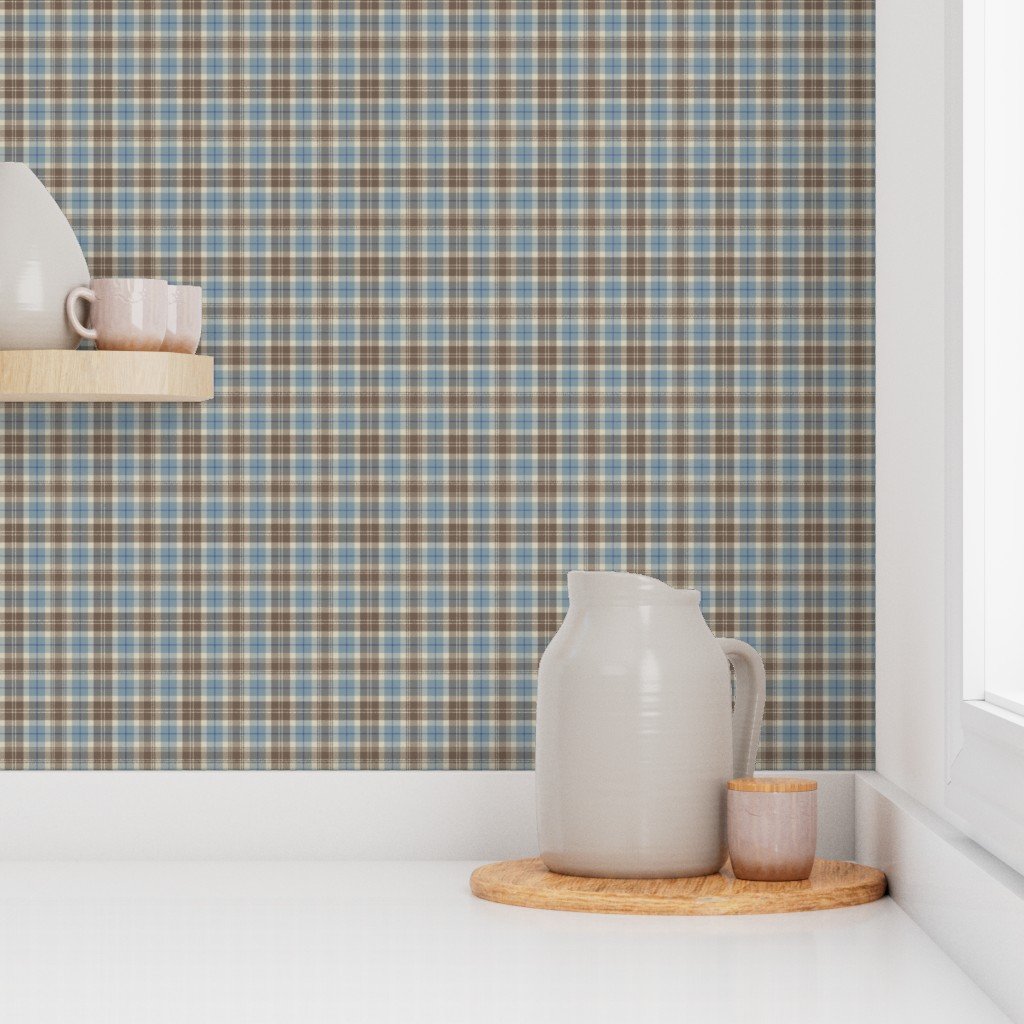 Cream with Beige and Blue French Provincial Tartan Home Decor Collection Design Collection autumnal tartan wallpaper