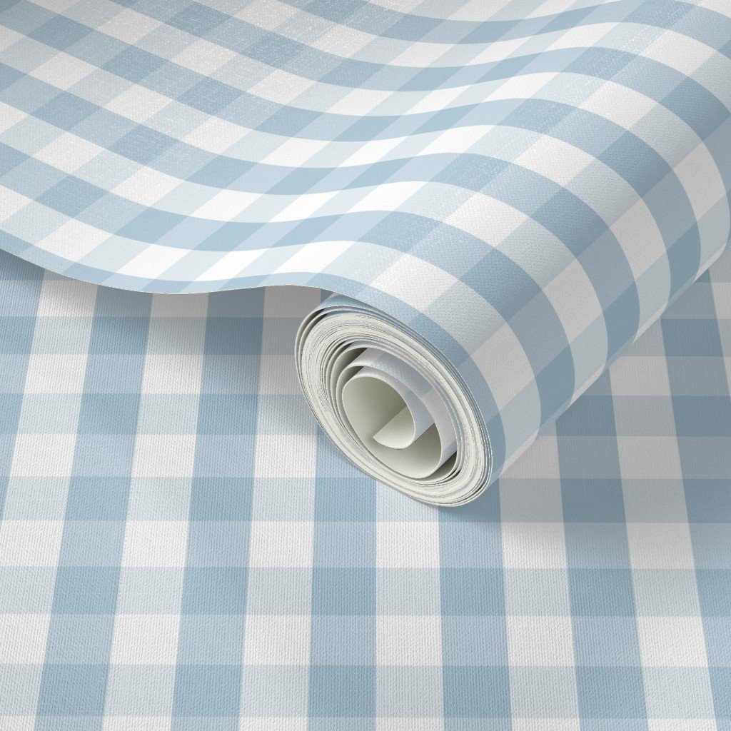 Sky Blue and White French Provincial Winter Gingham Check Home Styling Collection Interior Collection blue check wallpaper