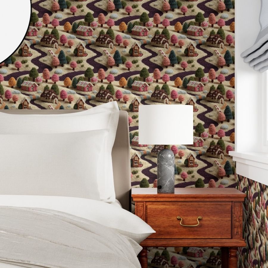 Caramel Cocoa Crocheted Candy Land Village Home Decor Collection Interior Collection caramel wallpaper