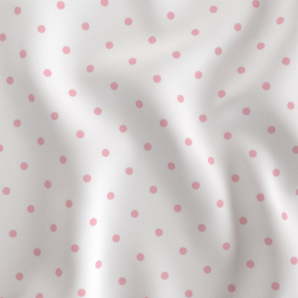 Pink Polkadots on White 2 Inch Spacing Fabric pink polkadots fabric