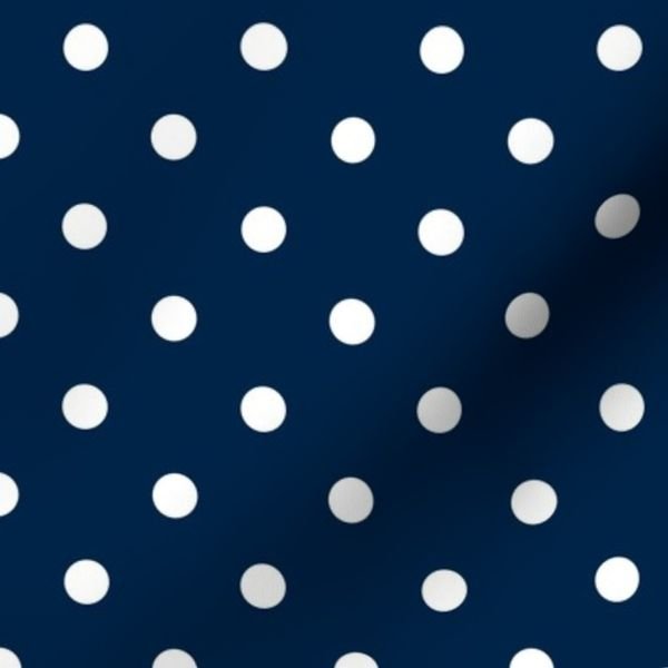 White Polkadots on Sailor Blue Design Collection Home Decor Collection blue and white fabric design