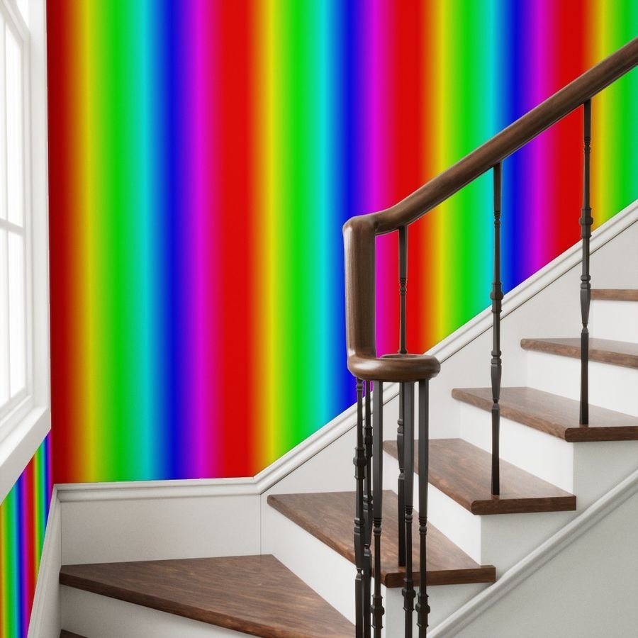 Bright Neon Rainbow Ombre Shade Design Collection Home Decor Collection rainbow ombre foil wallpaper