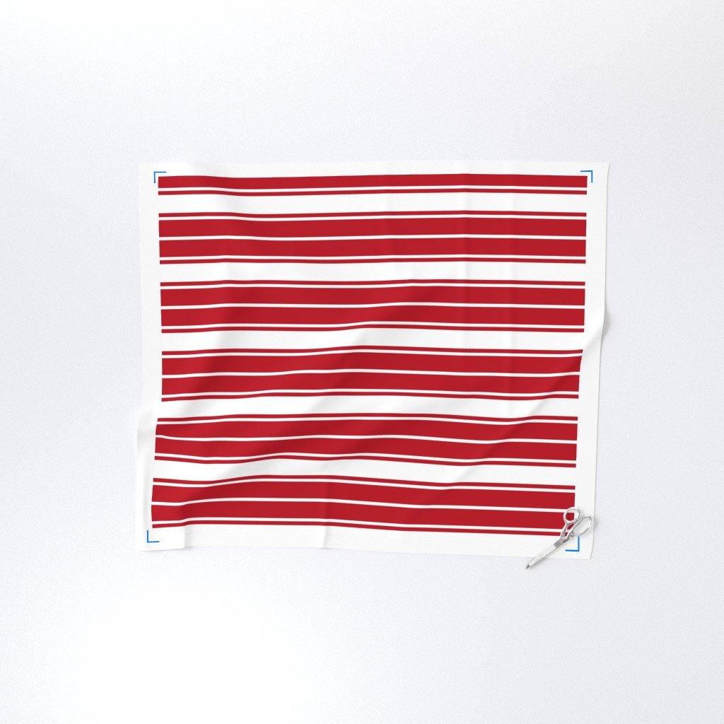 Cherry Orchard Red and White Horizontal French Stripe Fabric red and white stripe fabric