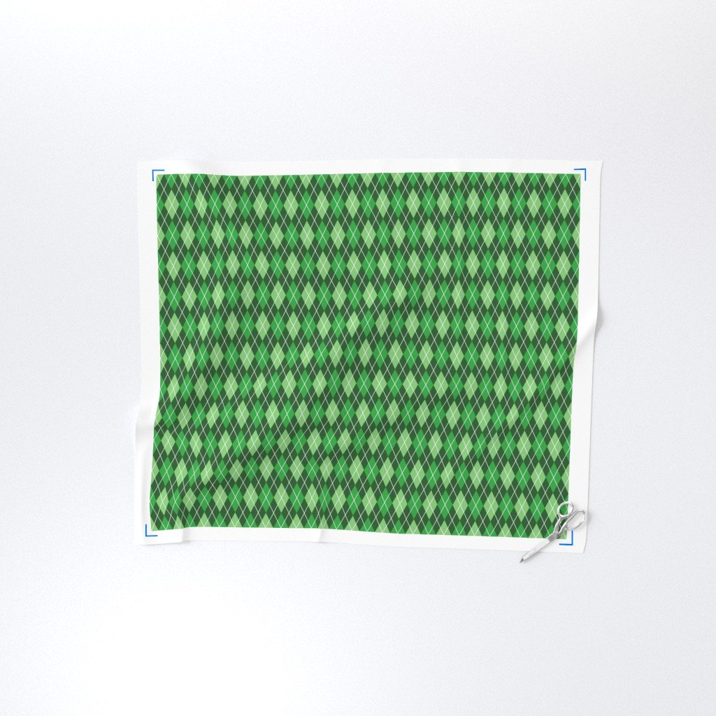 Bright Green St Patricks Day Holiday Argyle Diamond Check Fabric argyle fabric