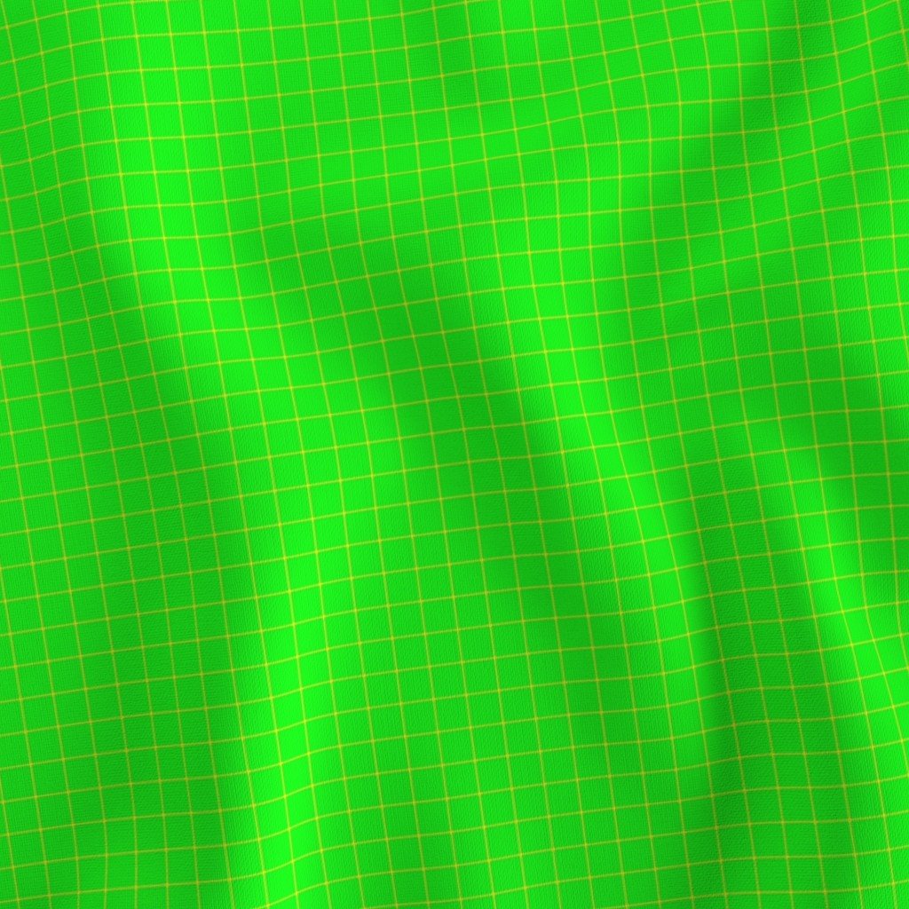 Yellow on Green on Lemon and Lime Grid 1/2 inch Fabric bright fabric