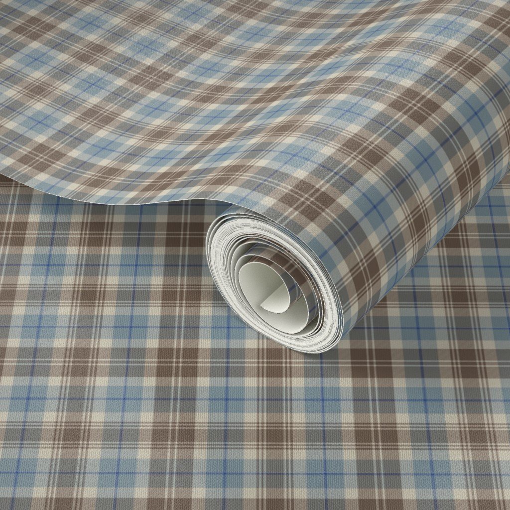 Cream with Beige and Blue French Provincial Tartan Home Decor Collection Design Collection country plaid wallpaper