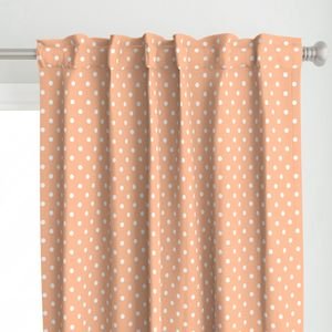 One Inch Polka Dot Spots in Peach Fuzz Color of the Year 2024 and White Home Decor Collection Home Decor Collection one inch curtain design