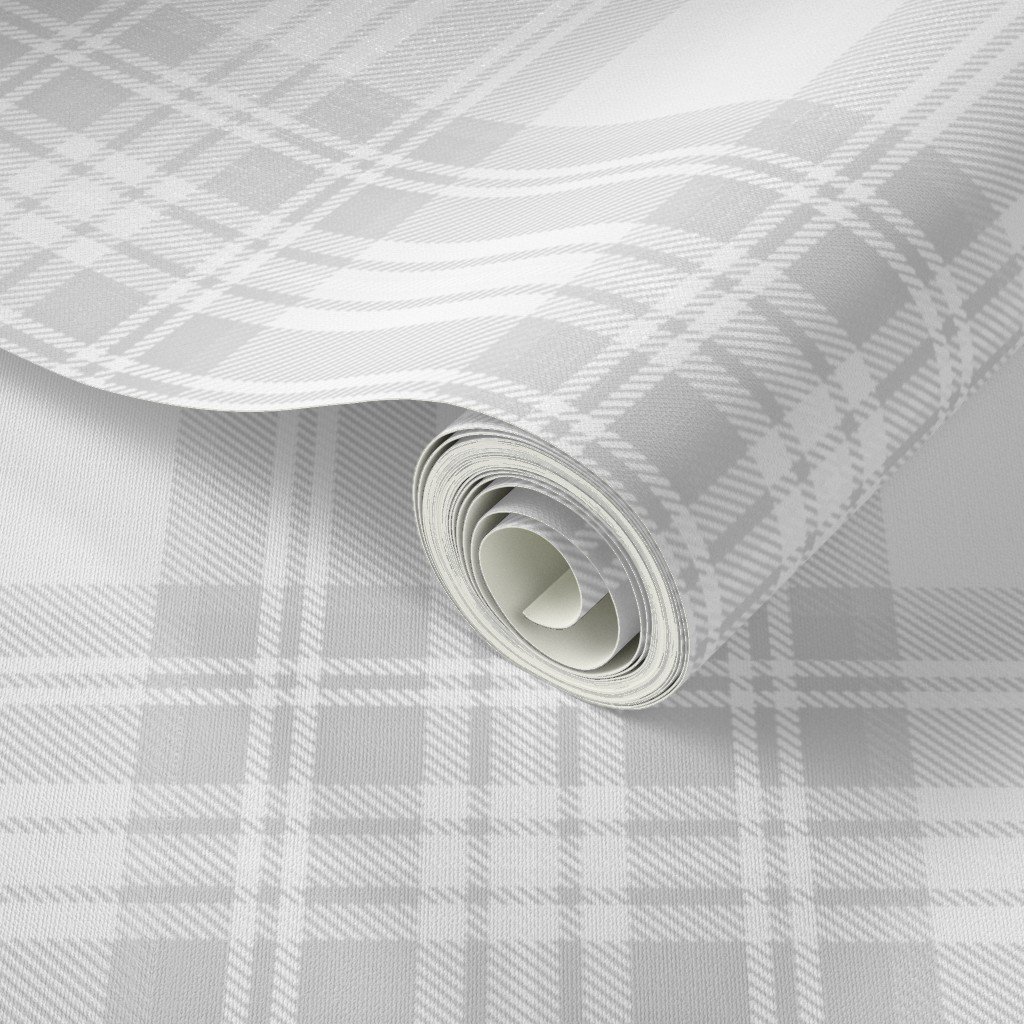 Cloud Grey Pale Airy Large Traditional Tartan Plaid Pattern Home Styling Collection Design Collection airy wallpaper
