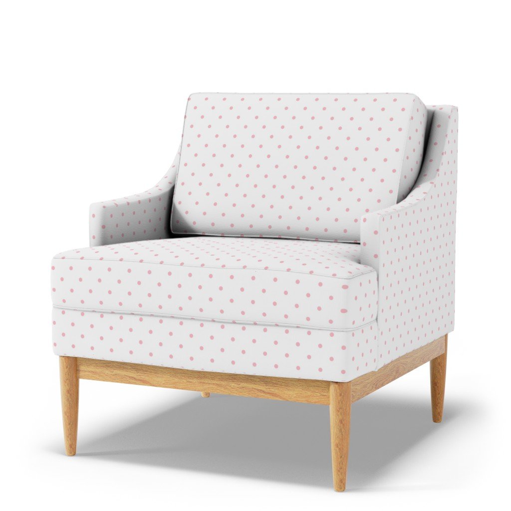 Pink Polkadots on White 2 Inch Spacing Fabric repeating pattern fabric