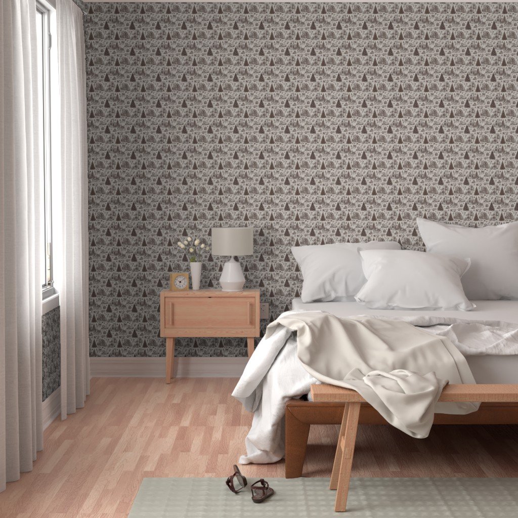 Christmas Cats Toile Chocolate Brown Home Styling Collection Decor Collection chocolate brown wallpaper