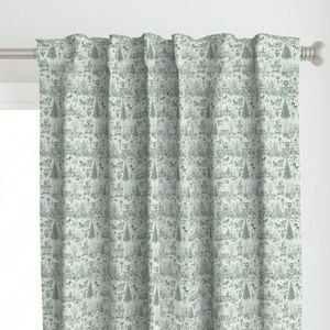 Christmas Dogs Toile Forest Green Decor Collection Design Collection christmas toile curtain design
