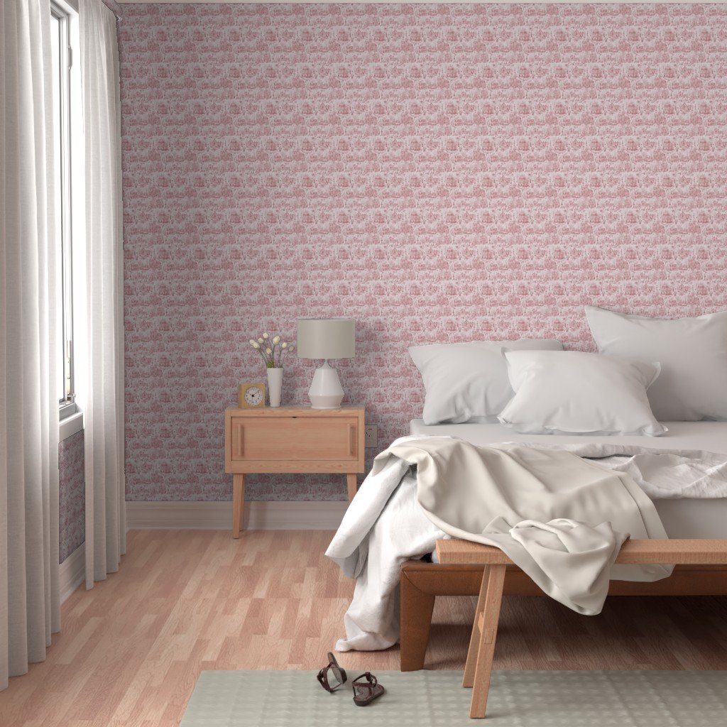 Victorian Christmas Village Toile Christmas Red Home Decor Collection Interior Collection christmas tree wallpaper