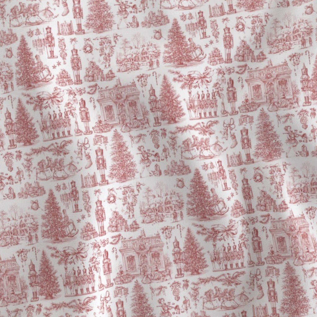 Christmas Nutcracker Toile Christmas Red Fabric red toile fabric