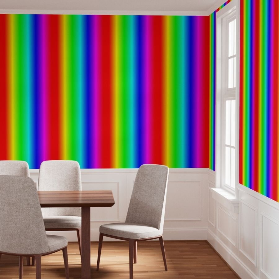 Bright Neon Rainbow Ombre Shade Design Collection Home Decor Collection glittering wallpaper