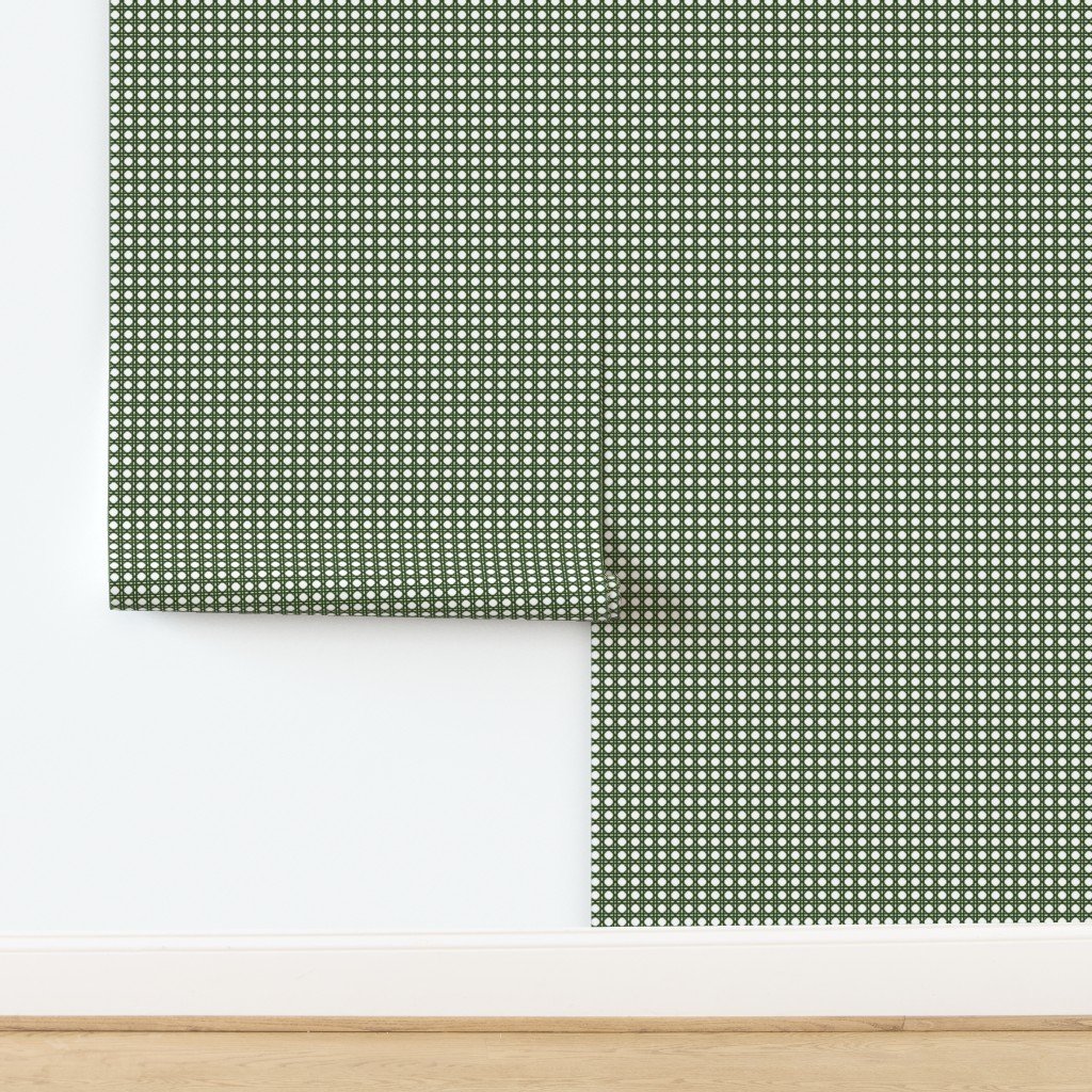 Lichen Green on White Rattan Caning Pattern Home Styling Collection design
