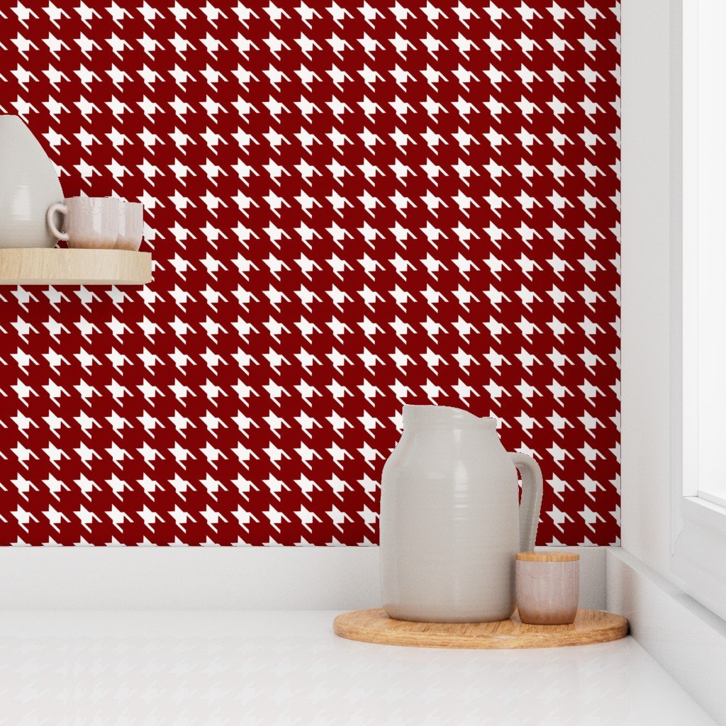 Large Dark Christmas Candy Apple Red Houndstooth Check Home Styling Collection Home Decor Collection candy red wallpaper