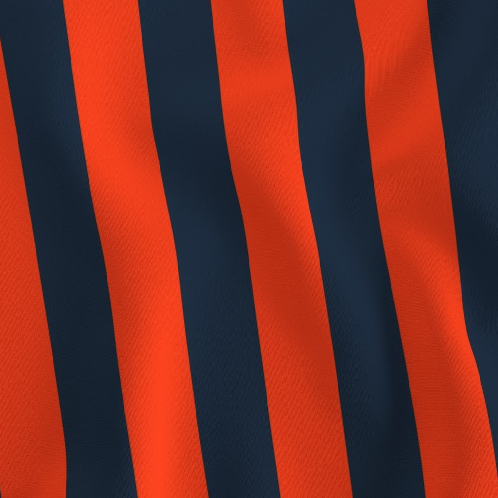2 Inch Vertical Navy and Orange Cabana Stripes Fabric orange stripe fabric
