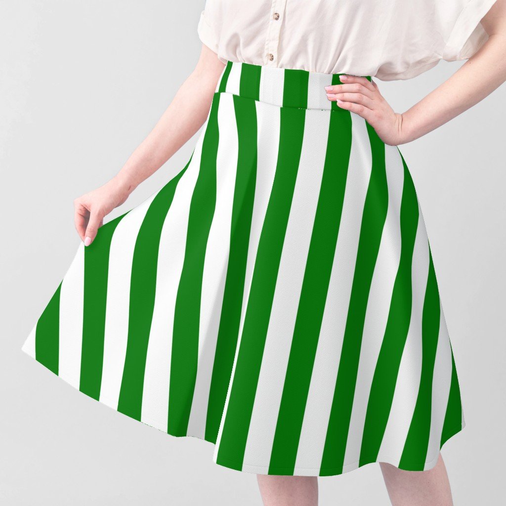 Classic Green and White 2 Inch Vertical Stripes Fabric bedroom fabric