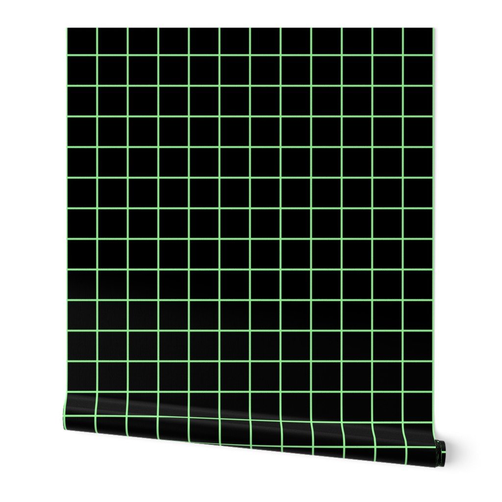 Mint Green and Black 2 Inch Grid Home Decor Collection Design Collection cool tone wallpaper