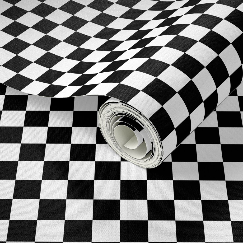 Black and White Checkerboard 3/4 inch-Check Interior Collection Interior Collection black wallpaper