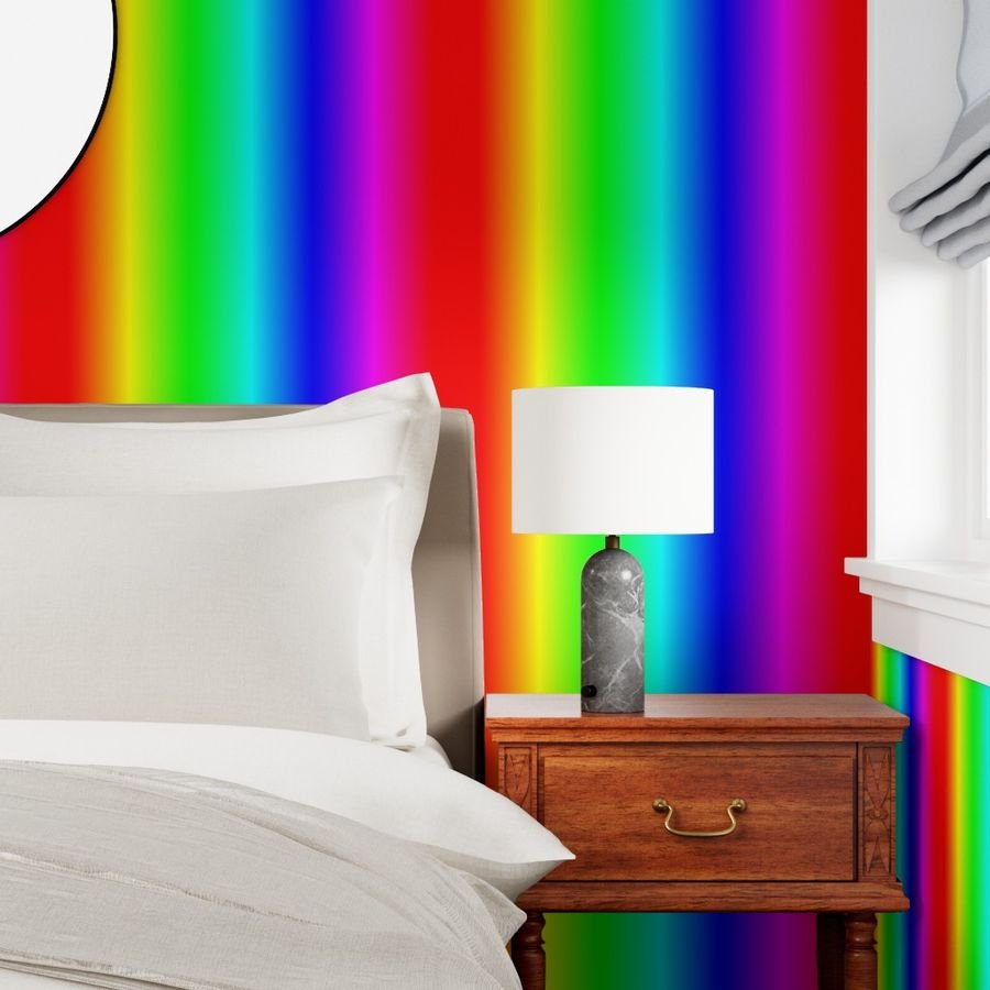 Bright Neon Rainbow Ombre Shade Design Collection Home Decor Collection holographic wallpaper