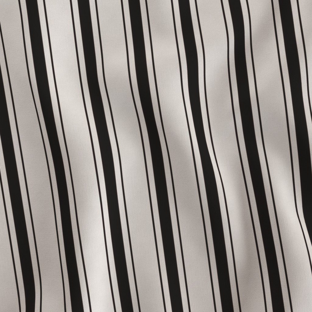 Small Coal Black Antique Vintage Mattress Ticking Stripe on Cream Interior Collection Home Styling Collection antique stripe fabric